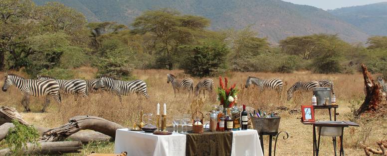 lunch in de bush bij The Manor in Tanzania