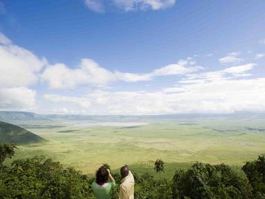 Uitzicht over de Ngorongoro krater