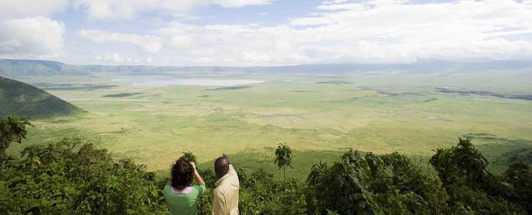 Uitzicht over de Ngorongoro krater