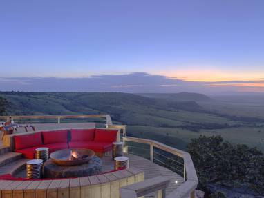 lounge met uitzicht bij Angama Mara in Kenia 
