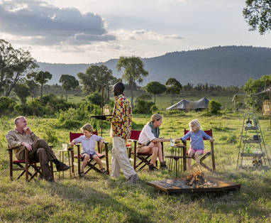 familie bij Angama Mara in Kenia 