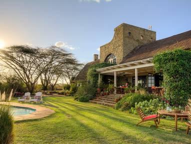Hoofdgebouw bij Ololo safari lodge in kenia