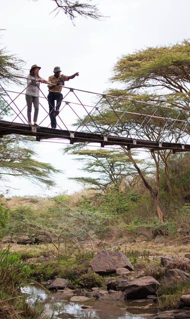 hangbrug bij Ololo safari lodge in kenia