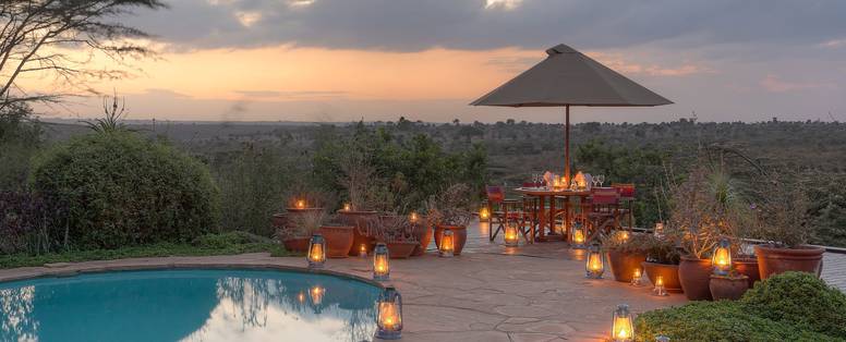 zwembad bij Ololo safari lodge in kenia