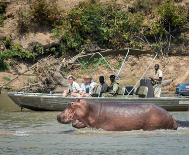 bootsafari bij Nkwali Camp in zambia