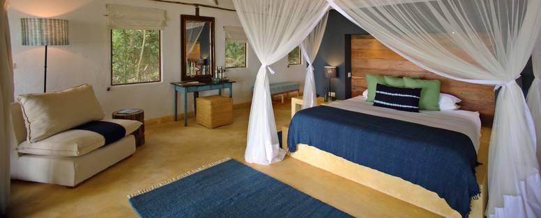 cottage inrichting bij Rubondo Island Camp in Tanzania