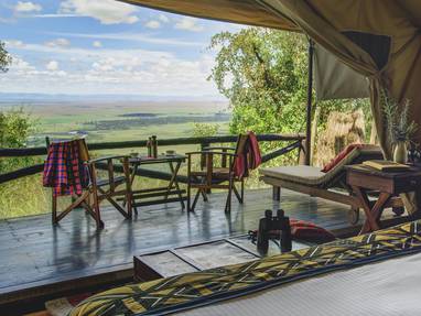 luxe tent inrichting bij Kilima Camp in Kenia