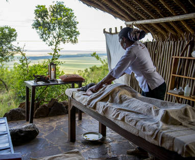 massage bij Kilima Camp in Kenia