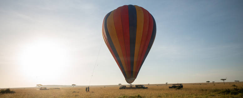 luchtballon vaart in de masai mara in Kenia