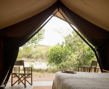 uitzicht tent bij Serian's Nkorombo in Kenia