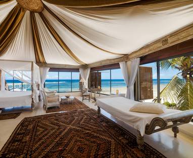  cliff villa kamer inrichting bij Alfajiri villas in Kenia