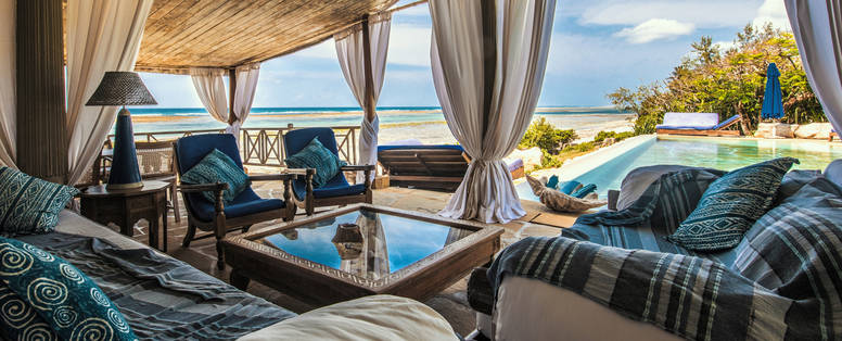 cliff villa lounge bij Alfajiri villas in Kenia
