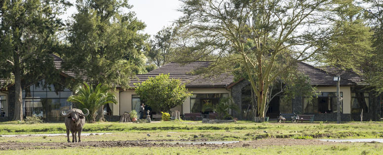 hoofdgebouw bij sweetwaters serena camp in kenia
