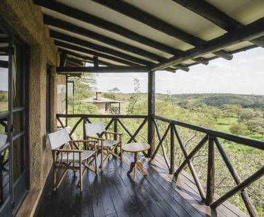 Privé veranda bij The Emakoko in Kenia