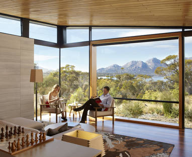 Luxury Suite lounge bij Saffire Freycinet in Australië