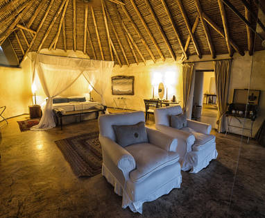 Inrichting suite bij Ol Donyo Lodge in Kenia