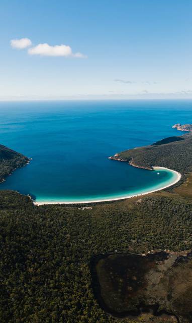 Wineglass Bay nabij Saffire Freycinet in Australië