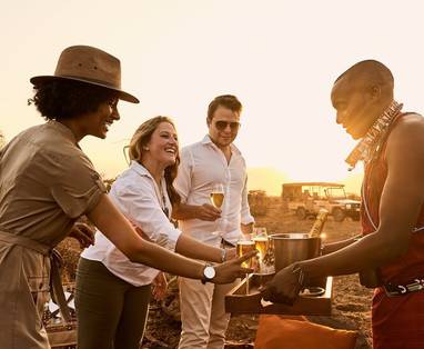 Sundowners bij Tawi Lodge in Kenia