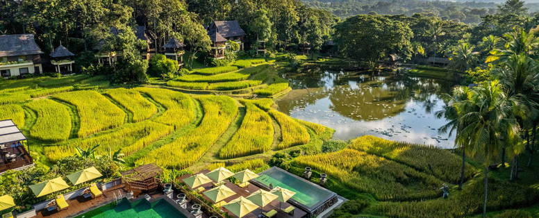 Luchtfoto bij het Four Seasons Chiang Mai Resort