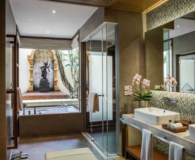 Badkamer Paviljoen bij het Four Seasons Chiang Mai Resort