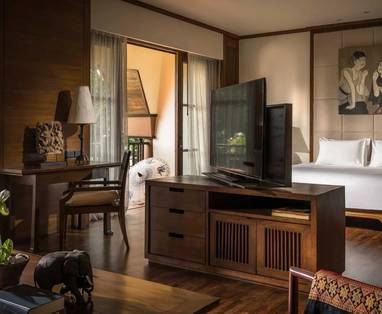 Ruime suites bij het Anantara Golden Triangle Elephant Camp & Resort in Chaing Rai, Thailand