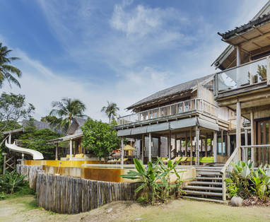 Vijfkamer Bay View villa met glijbaan bij Soneva Kiri op Koh Kood, Thailand