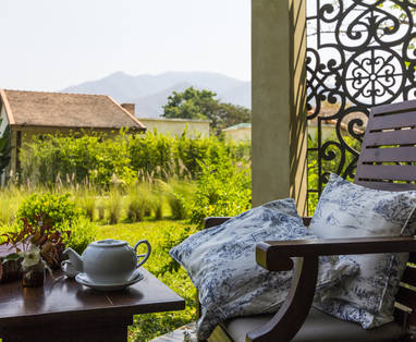 Balkon Deluxe Garden kamer Reverie Siam in Pai, Thailand