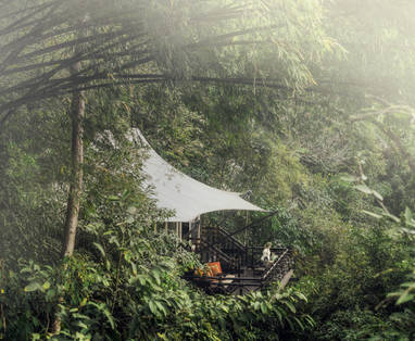 Bamboo tent bij Four Seasons Golden Triangle in Chiang Rai