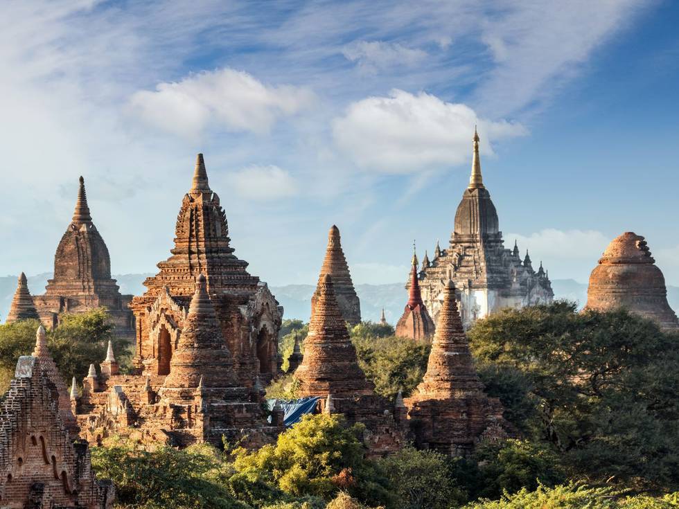 De eeuwenoude Bagan tempels in Myanmar