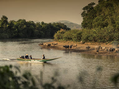Boottocht over de Mekong rivier bij Four Seasons Golden Triangle in Chiang Rai