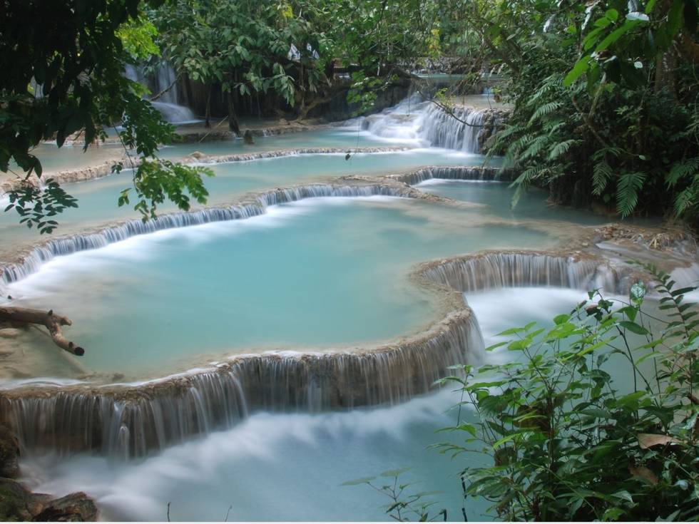 De Kuang Si watervallen in Laos
