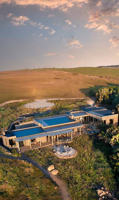 Gwe Gwe met overview van de lodge