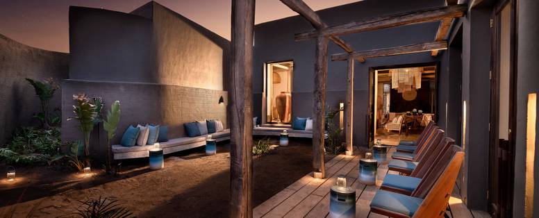 Gwe Gwe dek buiten bij de suites