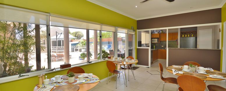 ontbijtzaal Gecko Lodge Kalbarri