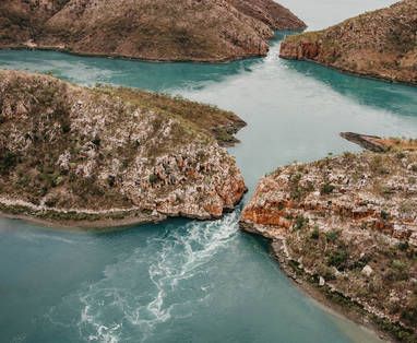 horizontal falls van boven gezien