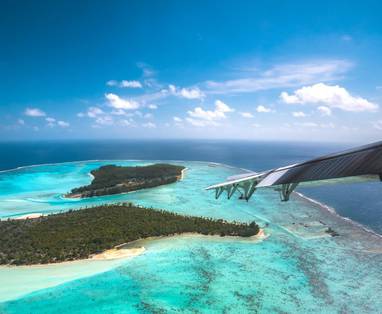 tetiaroa vanuit het vliegtuig