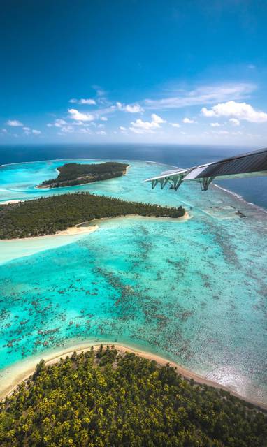 tetiaroa vanuit het vliegtuig