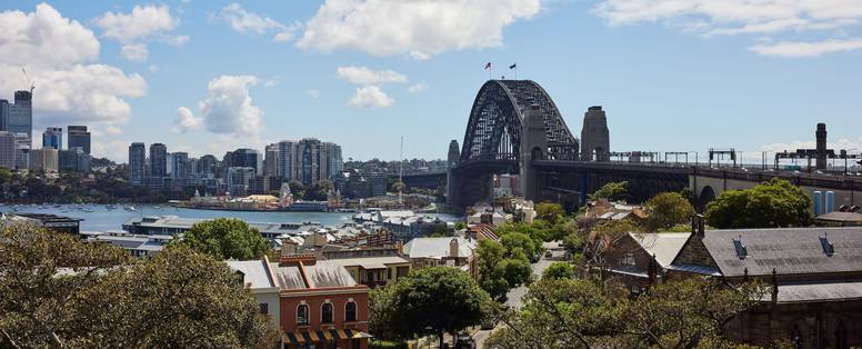 uitzicht op de harbour bridge 