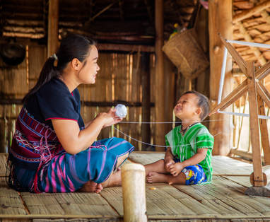 Karen bergdorp excursie bij The Bush Camp in Chiang Mai, Thailand