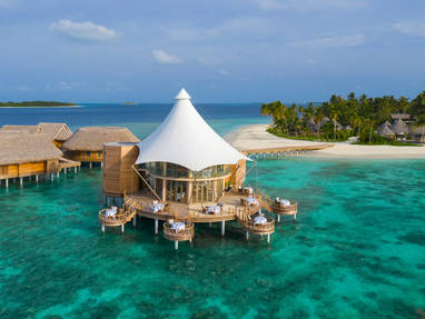 restaurant bij de Nautilus vanaf boven gezien