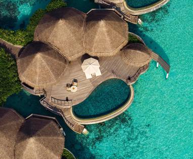 bovenaanzicht overwater villa nautilus