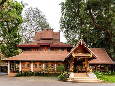 Vooraanzicht bij Yaang Come Village bij Chiang Mai, Thailand