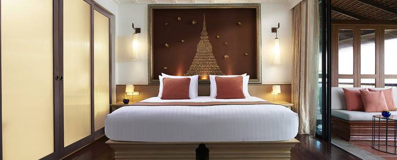 Deluxe kamer bij Sukhothai Heritage Resort nabij Sukhothai, Thailand