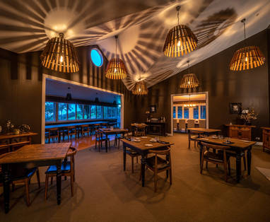 Restaurant bij Woodhouse Mountain Lodge, Warkworth in Nieuw-Zeeland