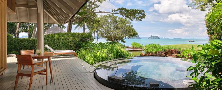 Beach Villa Oceanfront zwembad bij Phulay Bay, Krabi, Thailand