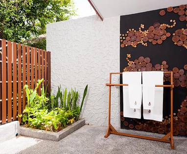 Badkamer Deluxe Garden View Cottage bij View Point Resort op Koh Tao, Thailand