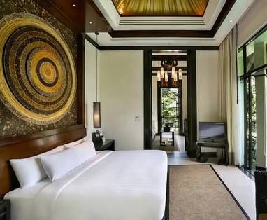 Slaapkamer villa bij Banyan Tree op Koh Samui in Thailand