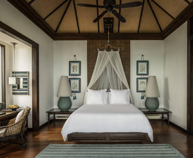 Slaapkamer villa bij Four Seasons Resort Koh Samui in Thailand