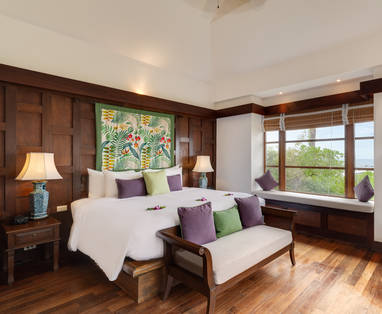 Slaapkamer villa bij Napasai Koh Samui in Thailand